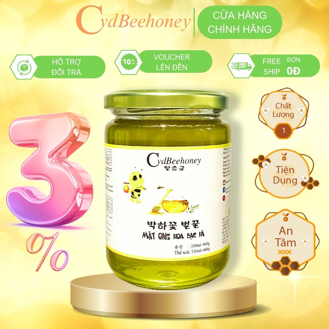 Mật Ong Hoa Bạc Hà Cao Cấp 330ml(460g) - Premium Mint Flower Honey