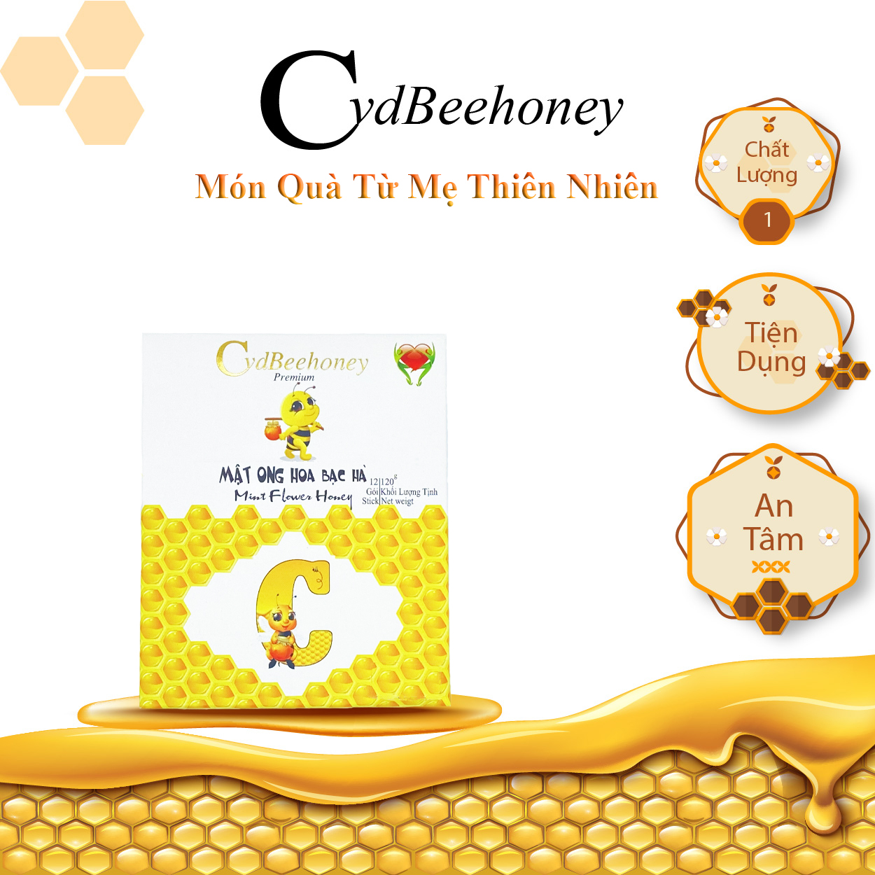 Mật Ong Bạc Hà 120g Cvdbeehoney - Mint Flower Honey 120g Cvdbeehoney